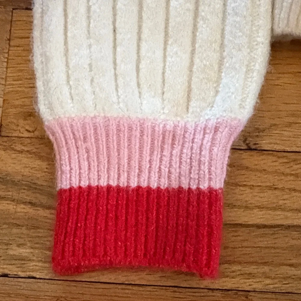 Women’s sweater| LOFT White Cardigan with Red and pink Trim💕❤️Size Small Exc! - Picture 4 of 8